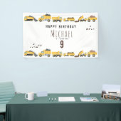 Schattigee Dump Trucks Bouwwagens Verjaardag Spandoek (Beurs)