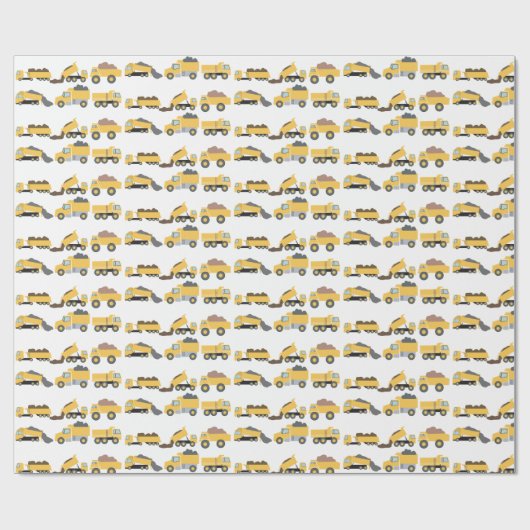 Schattigee dump vrachtwagens constructie vrachtwag cadeaupapier (Vlak)