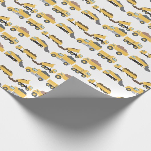 Schattigee dump vrachtwagens constructie vrachtwag cadeaupapier (Hoek)