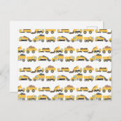 Schattigee dump vrachtwagens constructie vrachtwag feestdagenkaart (Voorkant / Achterkant)