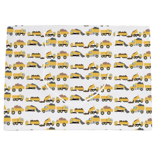 Schattigee dump vrachtwagens constructie vrachtwag groot cadeauzakje (Voorkant)