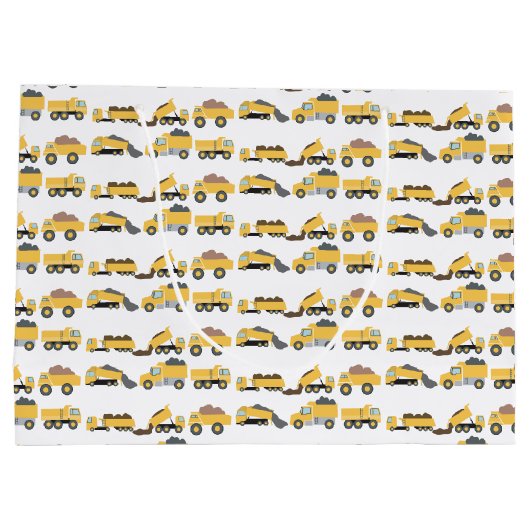 Schattigee dump vrachtwagens constructie vrachtwag groot cadeauzakje (Achterkant)