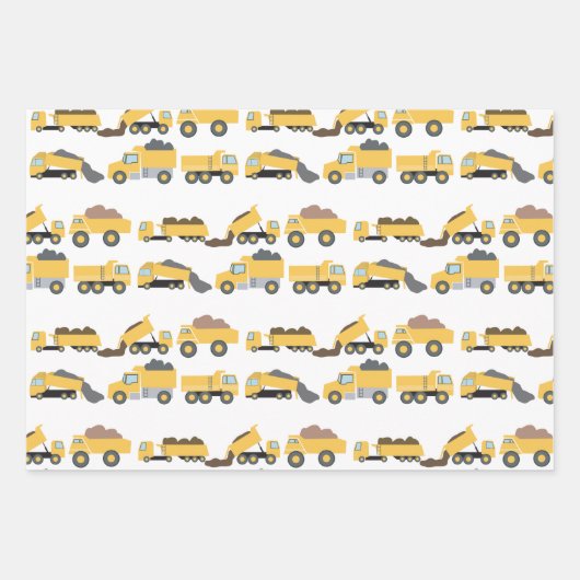 Schattigee dump vrachtwagens constructie vrachtwag inpakpapier vel (Voorkant 3)