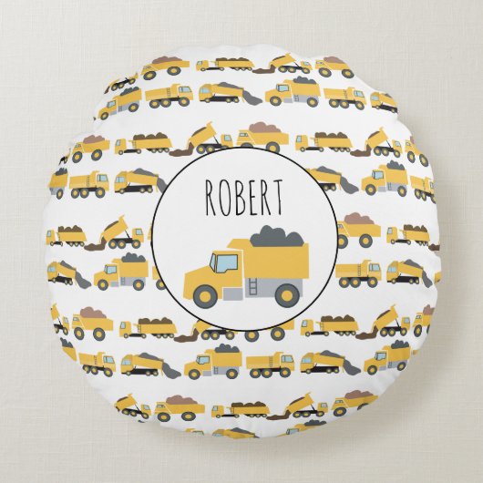 Schattigee dump vrachtwagens constructie vrachtwag rond kussen (Voorkant)