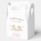Schattigee Dumpling Mushroom Twin Baby shower Bedankdoosjes (Geopend)
