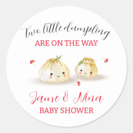 Schattigee Dumpling Mushroom Twin Baby shower Ronde Sticker