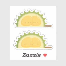 Schattigee Durian Fruit knuffelen zaden Doodle Sticker