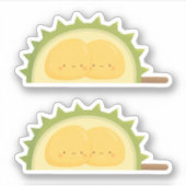 Schattigee Durian Fruit knuffelen zaden Doodle Sticker (Voorkant)