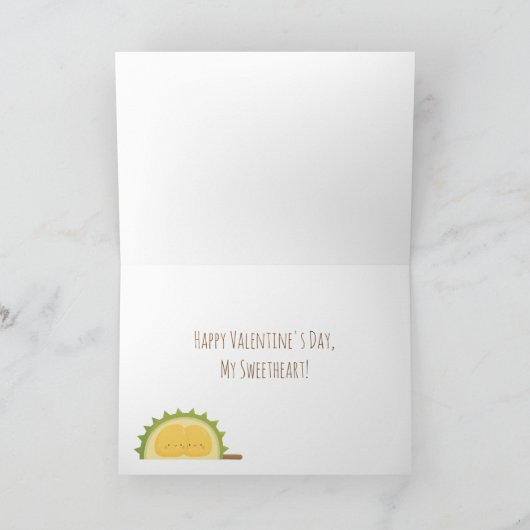 Schattigee Durian Mushy Valentijnsdag Wenskaart Feestdagen Kaart (Binnen)