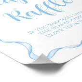 Schattigee Dusty Blue Bow Boy Baby shower Luier Ra Poster (Hoek)