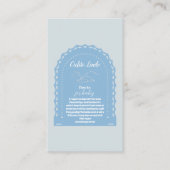 Schattigee Dusty Blue Cielito Lindo Boeken voor Ba Informatiekaartje (Voorkant)