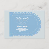Schattigee Dusty Blue Cielito Lindo Diapper Raffle Informatiekaartje (Voorkant)