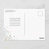 Schattigee Dusty Blue Gold Glitter Confetti 1e Ver Briefkaart (Achterkant)