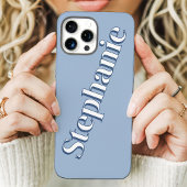 Schattigee Dusty Blue Minimalist Custom Name Case-Mate iPhone Case