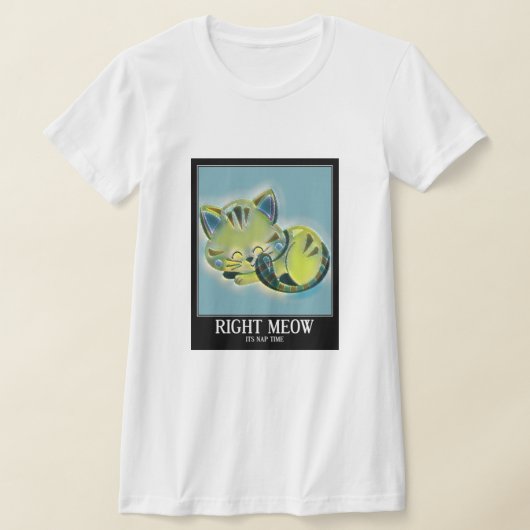 Schattigee dutje tijd Funny Cat Pun T-shirt (Laagn)