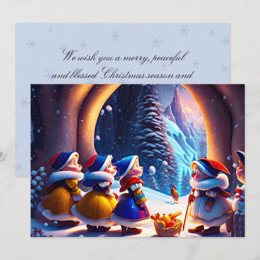 Schattigee dwergjes verwachten kerstavond feestdagenkaart (Voorkant / Achterkant)