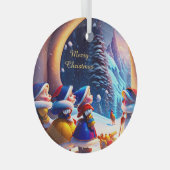 Schattigee dwergjes verwachten kerstavond glas ornament (Voorkant Rechts)