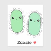 Schattigee E. coli bacterie - kawaii microbe carto Sticker (Vel)
