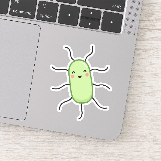 Schattigee E. coli bacterie - kawaii microbe Sticker (Detail)