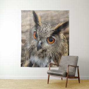 Schattigee Eagle Owl wildlife fotografie Wandkleed