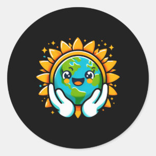 Schattigee Earth Day Peuter Boys Meisjes Kinder Ha Ronde Sticker