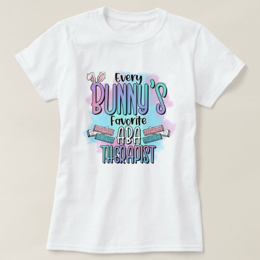 Schattigee Easter ABA Therapeut Bunny T-shirt (Design voorkant)