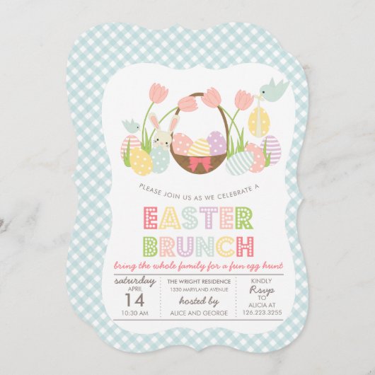 Schattigee Easter Brunch Egg Hunting Kaart (Voorkant / Achterkant)