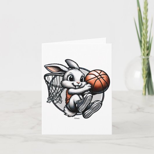 Schattigee Easter Bunny Dunk Squad Basketbal Kaart (Voorkant)