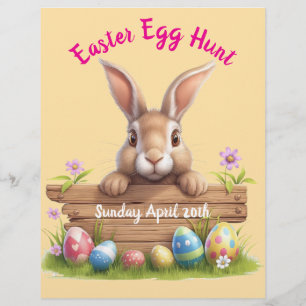 Schattigee Easter Bunny Easter Egg Hunt bewerkbaar Flyer