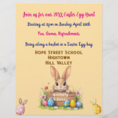 Schattigee Easter Bunny Easter Egg Hunt bewerkbaar Flyer (Achterkant)