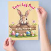 Schattigee Easter Bunny Easter Egg Hunt bewerkbaar Flyer (Hand)