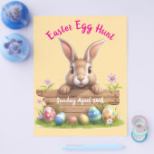 Schattigee Easter Bunny Easter Egg Hunt bewerkbaar Flyer (Enkel)