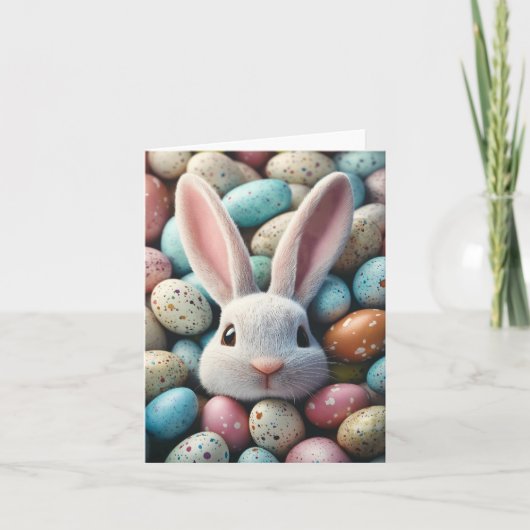 Schattigee Easter Bunny Eggs Kaart (Voorkant)