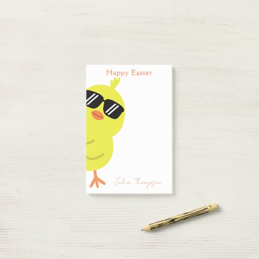 Schattigee Easter Chick Minimal Simple Post-it® Notes (Op bureau)