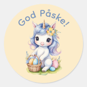 Schattigee Easter Eenhoorn Deens - Sticker