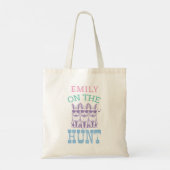 Schattigee Easter Egg Hunt Bag Persoonlijke naam v Tote Bag (Achterkant)