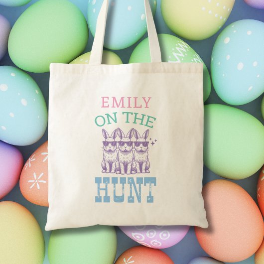 Schattigee Easter Egg Hunt Bag Persoonlijke naam v Tote Bag