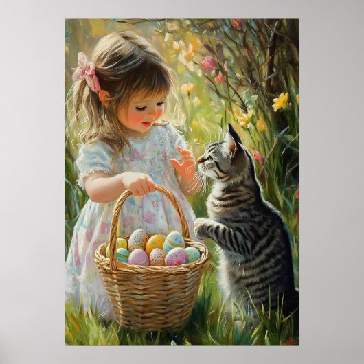 Schattigee Easter Egg Hunt met Kitten Poster (Voorkant)