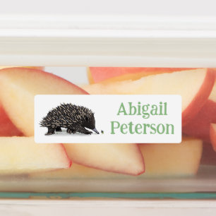 Schattigee echidna met bijen cartoon gepersonalise labels