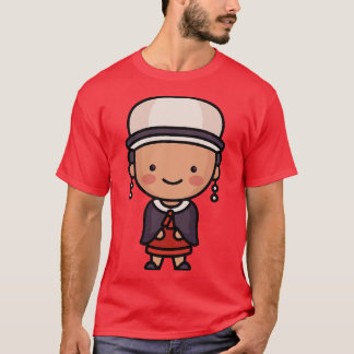 Schattigee Ecuadoraanse vrouw in traditionele kled T-shirt
