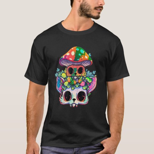 Schattigee EDM Party Trippy Kat Psychedelische Pad T-shirt (Voorkant)