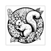 Schattigee Eekhoorn Art Natuur Liefhebbers Floral  Rubberstempel (Afrduk)