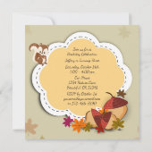 Schattigee eekhoorn en eikels herfstverjaardag uit kaart (Achterkant)