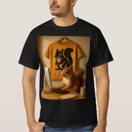 Schattigee eekhoorn en laptop grafisch T-shirt