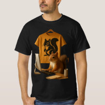 Schattigee eekhoorn en laptop grafisch T-shirt