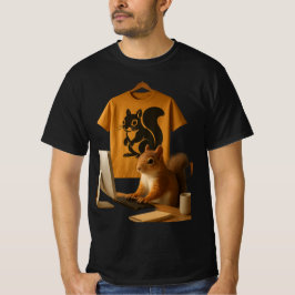 Schattigee eekhoorn en laptop grafisch T-shirt