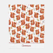 Schattigee eekhoorn gepersonaliseerd bos fleece deken (Voorkant)