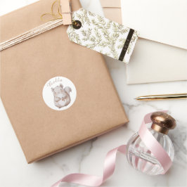 Schattigee eekhoorn, gepersonaliseerde baby bodysu ronde sticker