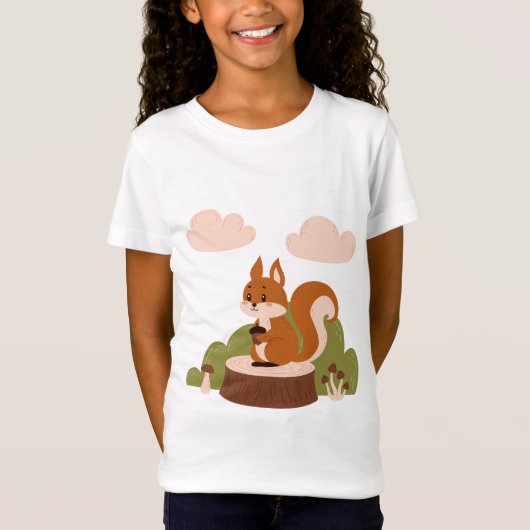 Schattigee eekhoorn in het bos t-shirt (Voorkant)