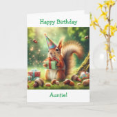 Schattigee Eekhoorn in Verjaardag Pet Tante's Verj Kaart (Gele Bloem)